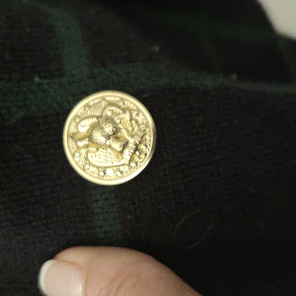 Anne Klein Navy and Green Blazer style cardigan sweater size L - Picture 4 of 7